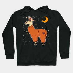 Sleepy Llama Bedtime Pajamas Dreaming Stars Moons Hoodie